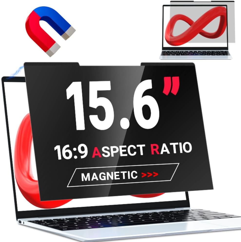 ZOEGAA 15.6 inch Privacy Screen for Laptops - Magnetic Design