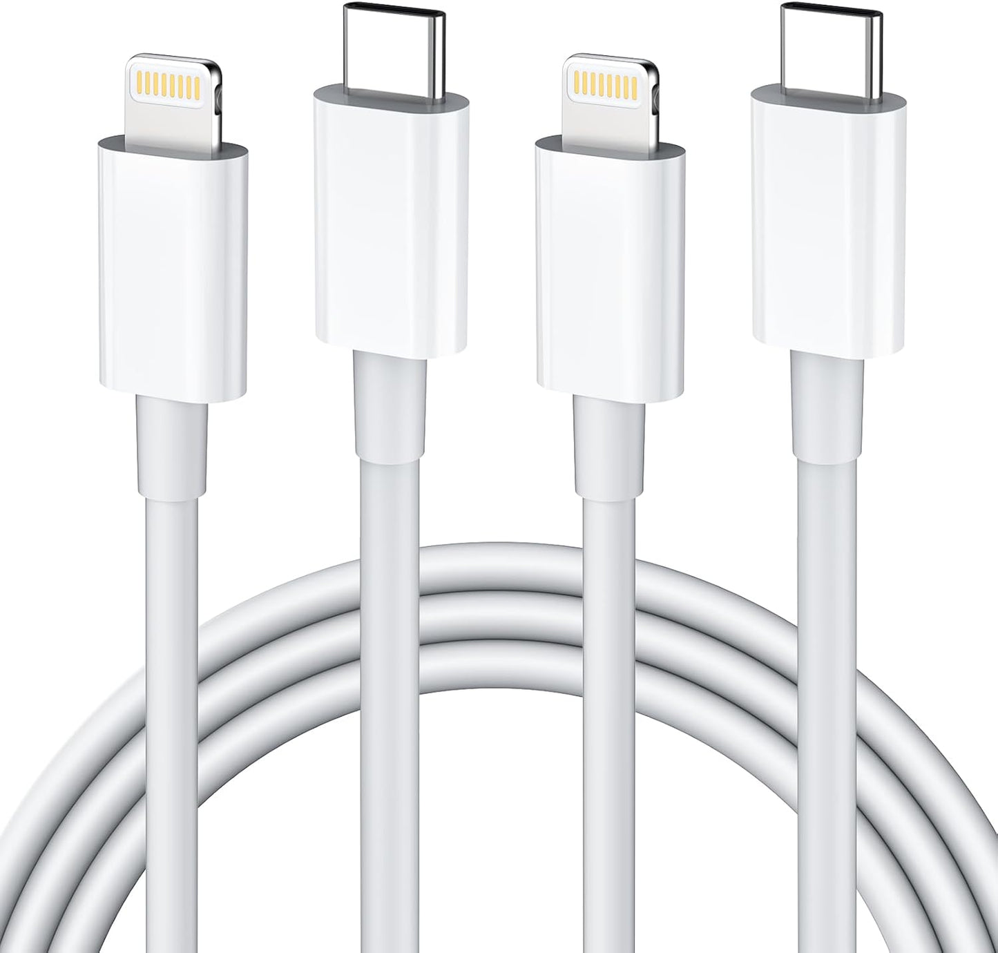 Fast Charge iPhone 2Pack 3FT USB C to Lightning Cable by Quickeep
