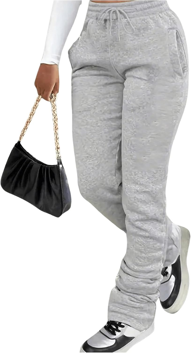 GORGLITTER Women's Stacked Baggy Sweatpants for Trendy Style