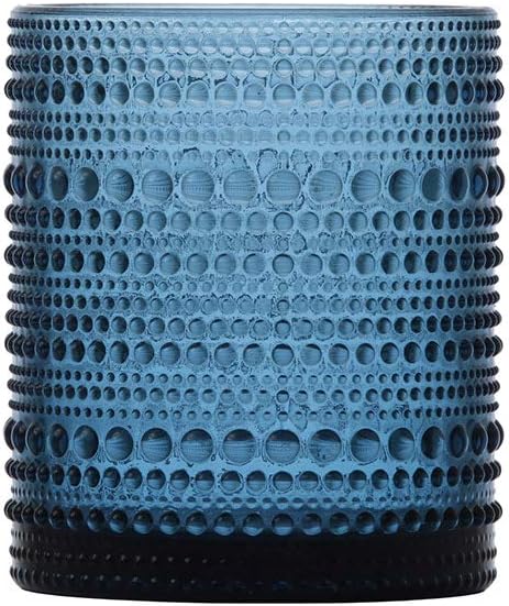 Fortessa Jupiter Beaded Hobnail Glass Set of 6 in Cornflower Blue