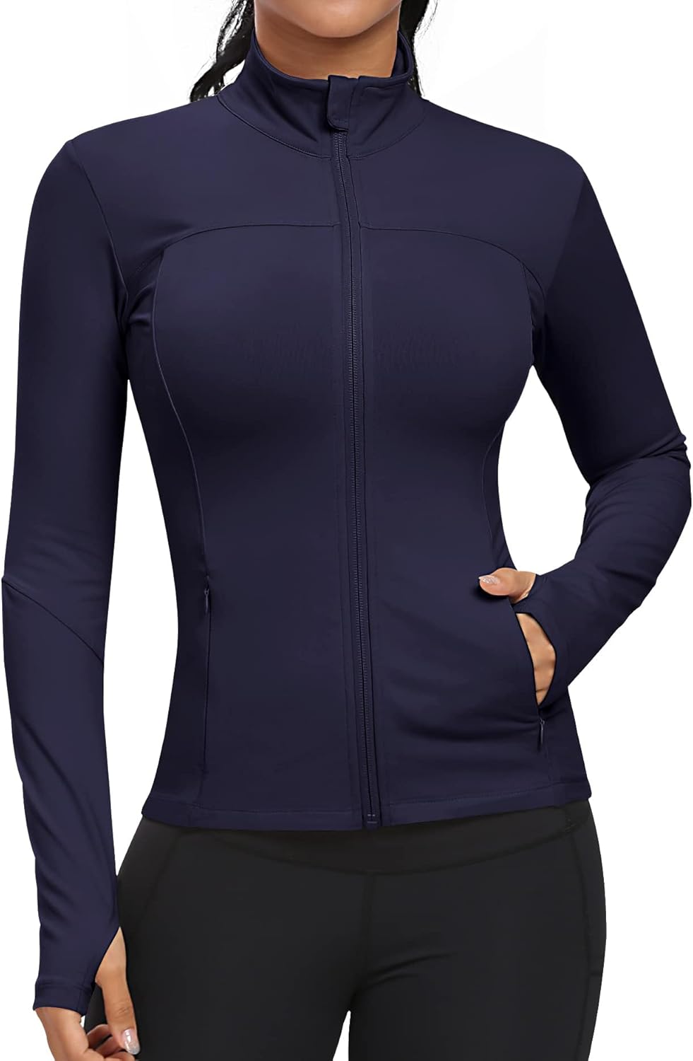 Workout Jackets for Women - Full Zip Slim Fit Athletic Gear
