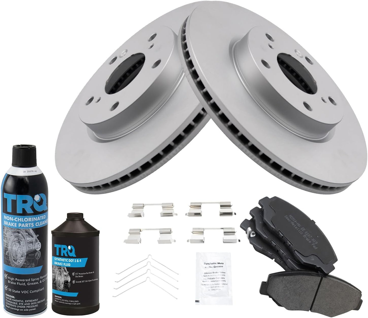 TRQ Front Brake Pad & Rotor Kit for 2016-2018 Honda Civic