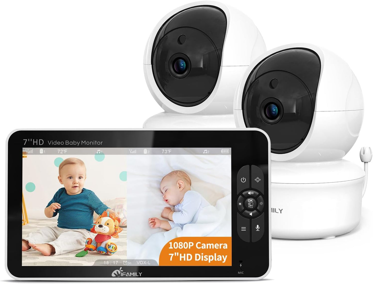 iFamily Split Baby Monitor: 1080P HD, Hack Proof