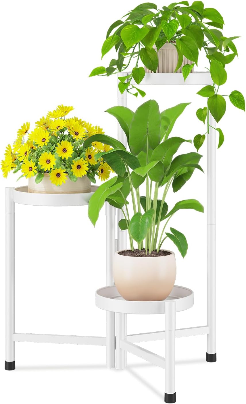 iDavosic.ly Plant Stand for Indoor Outdoor Use - 3 Tier Design