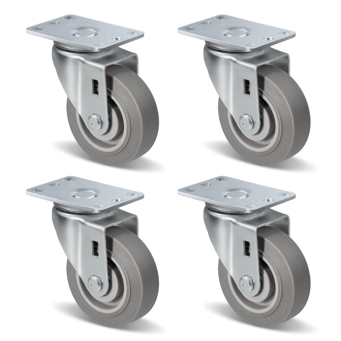 3.5 Heavy Duty Casters Set of 4 with 1000lbs Load Capacity