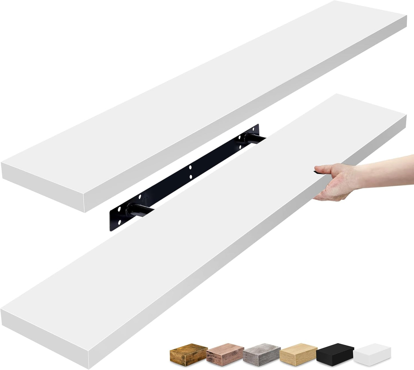 Floating Shelves for Wall - 35 Inch Long Bathroom Decor