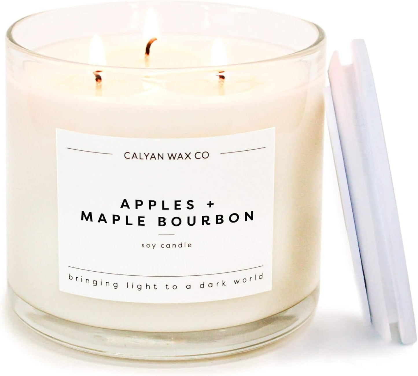 Calyan Wax Co. 3 Wick Candle with Apples + Maple Bourbon Aroma