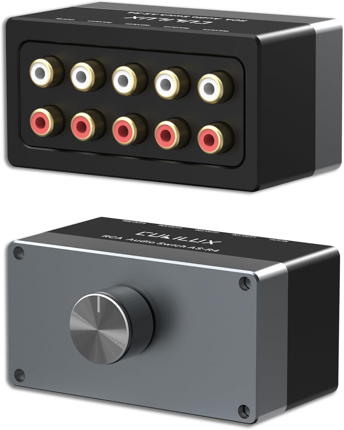 Cubilux AS-R4 4-Channel RCA Audio Selector for Seamless Sound