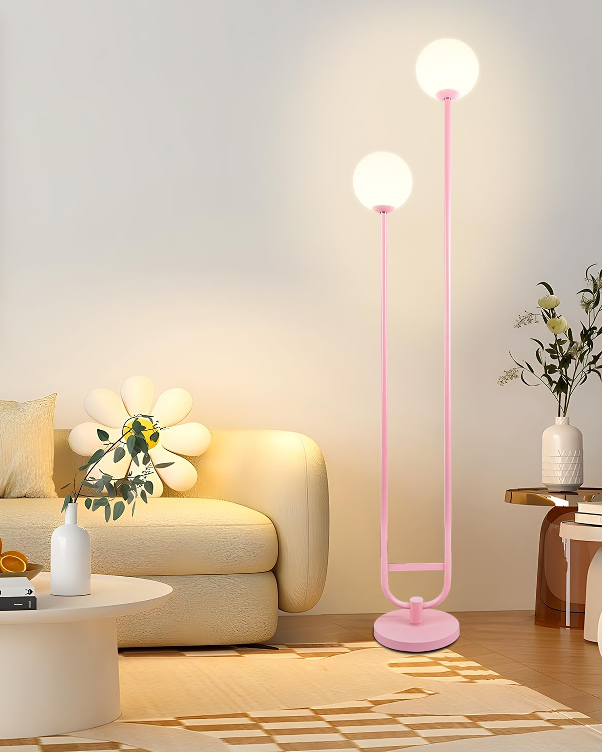 Lightdot 63IN Pink Floor Lamp - Unique Vintage Tall Design