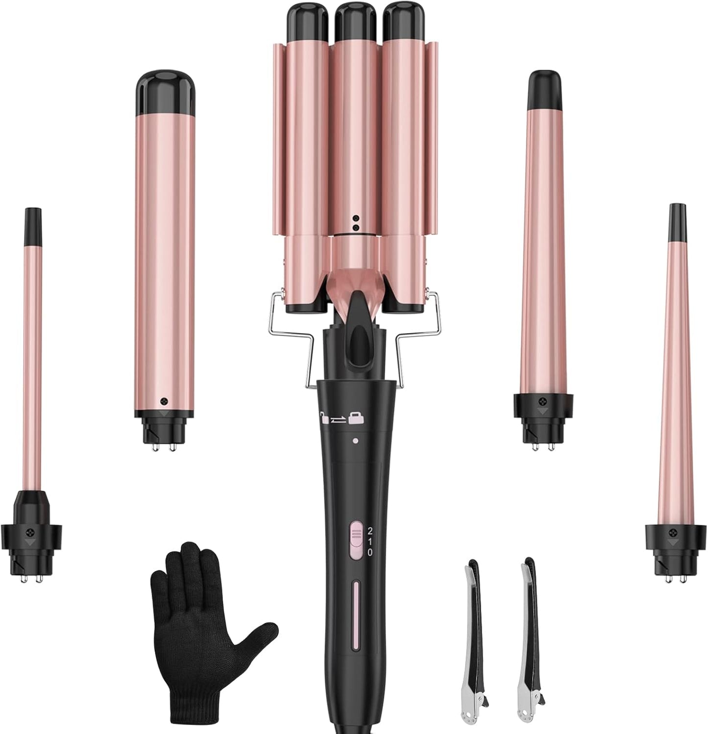 Curling Wand Set with Interchangeable Barrels for Perfect Curls
