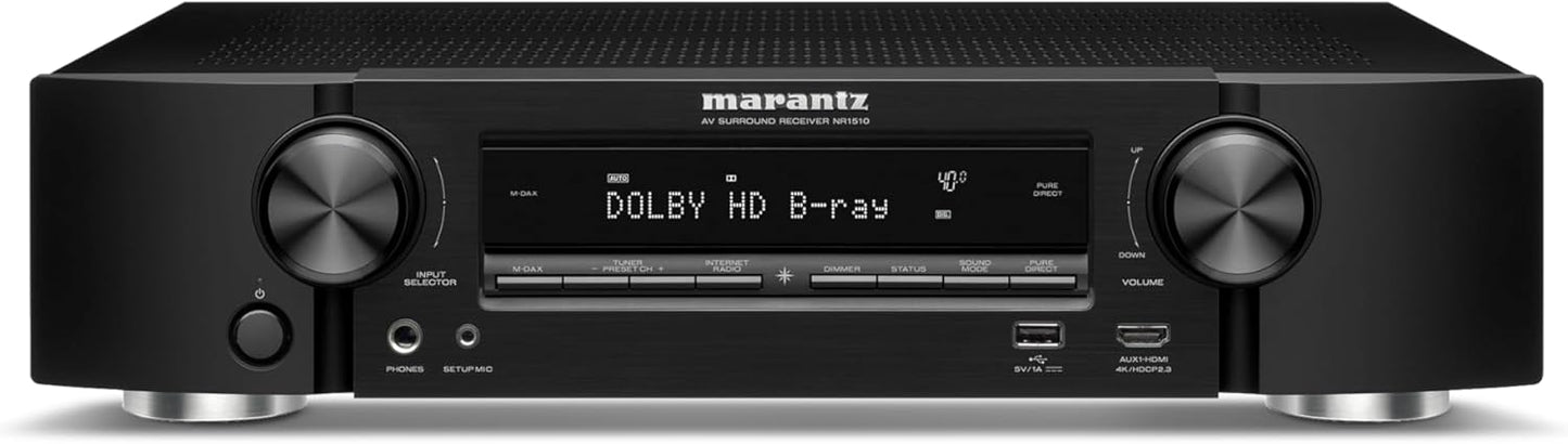 Marantz NR1510 UHD AV Receiver: Slim 5.2 Channel Home Theater