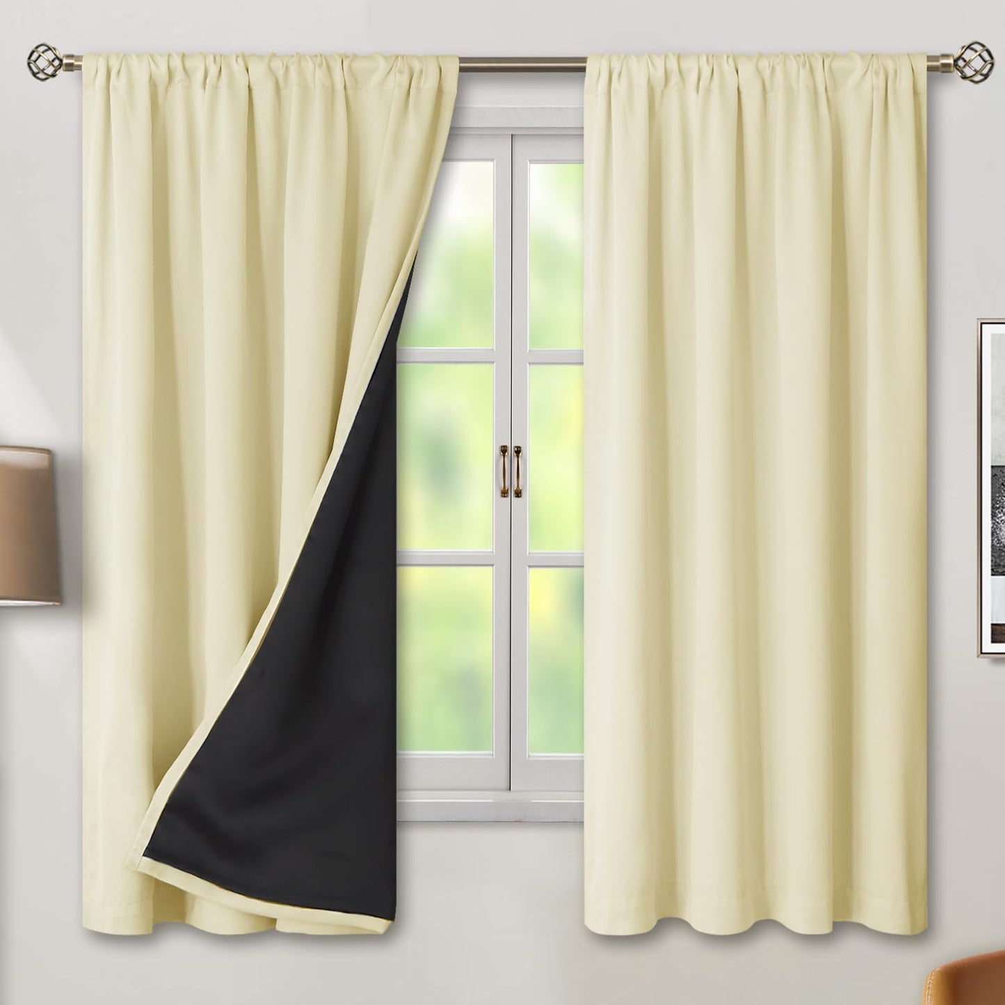 BGment 100% Blackout Curtains for Bedroom - Thermal Insulated