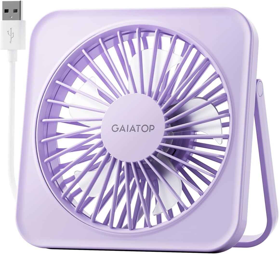 Portable 5-inch USB Desk Fan - Strong & Quiet Cooling