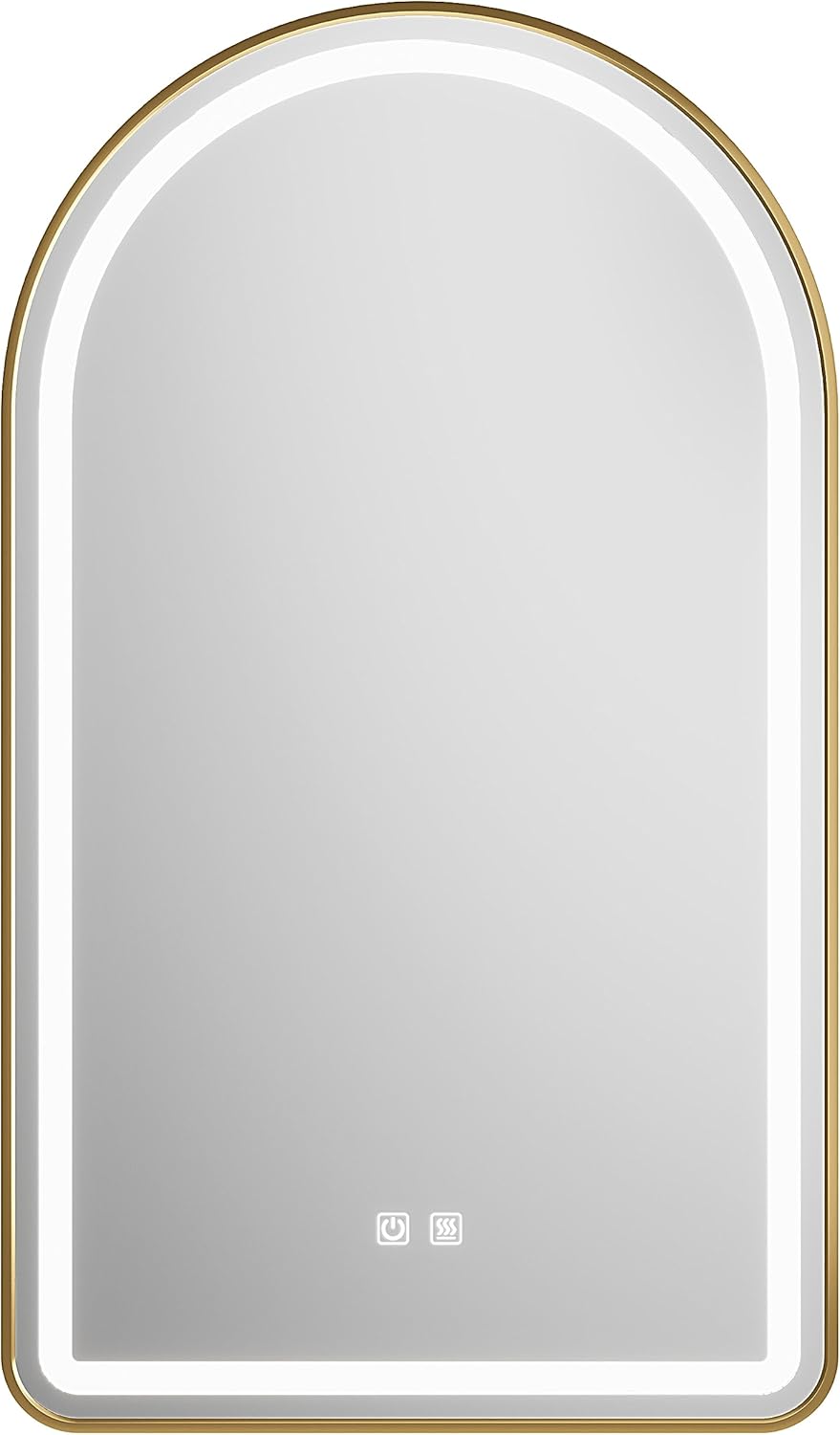 30x40 inch Gold Tempered Glass Arched Mirror for Bathroom Decor