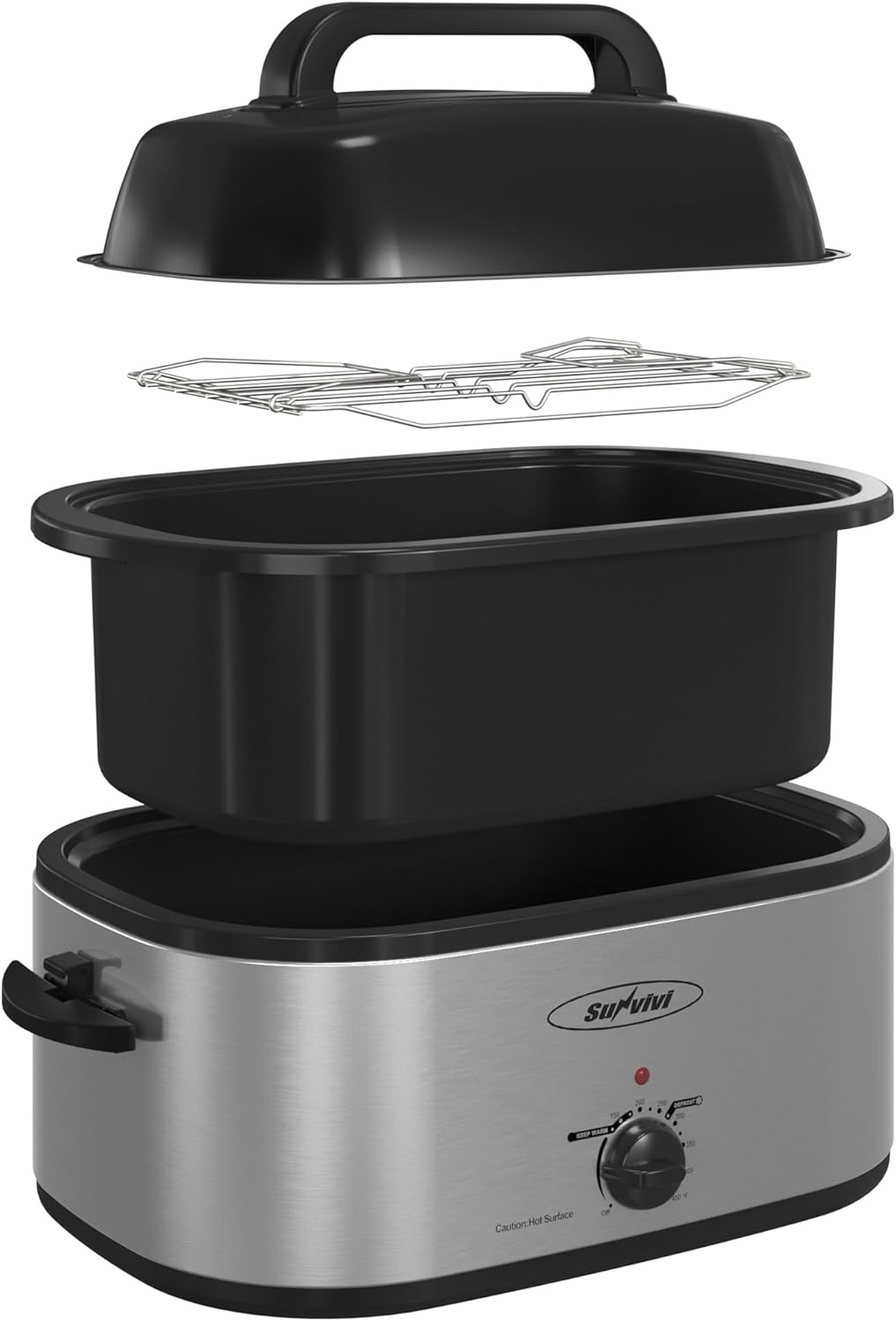 Sunvivi Electric Roaster Oven with Self-Basting Lid and Pan