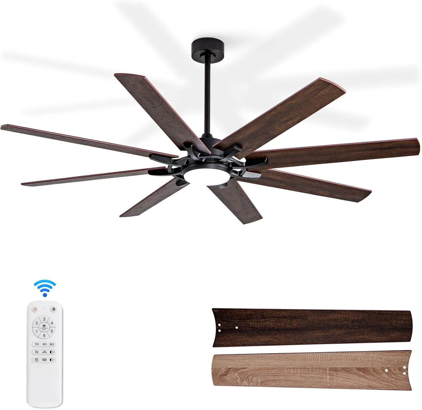 72 Inch Large Ceiling Fan with Lights for Modern Spaces