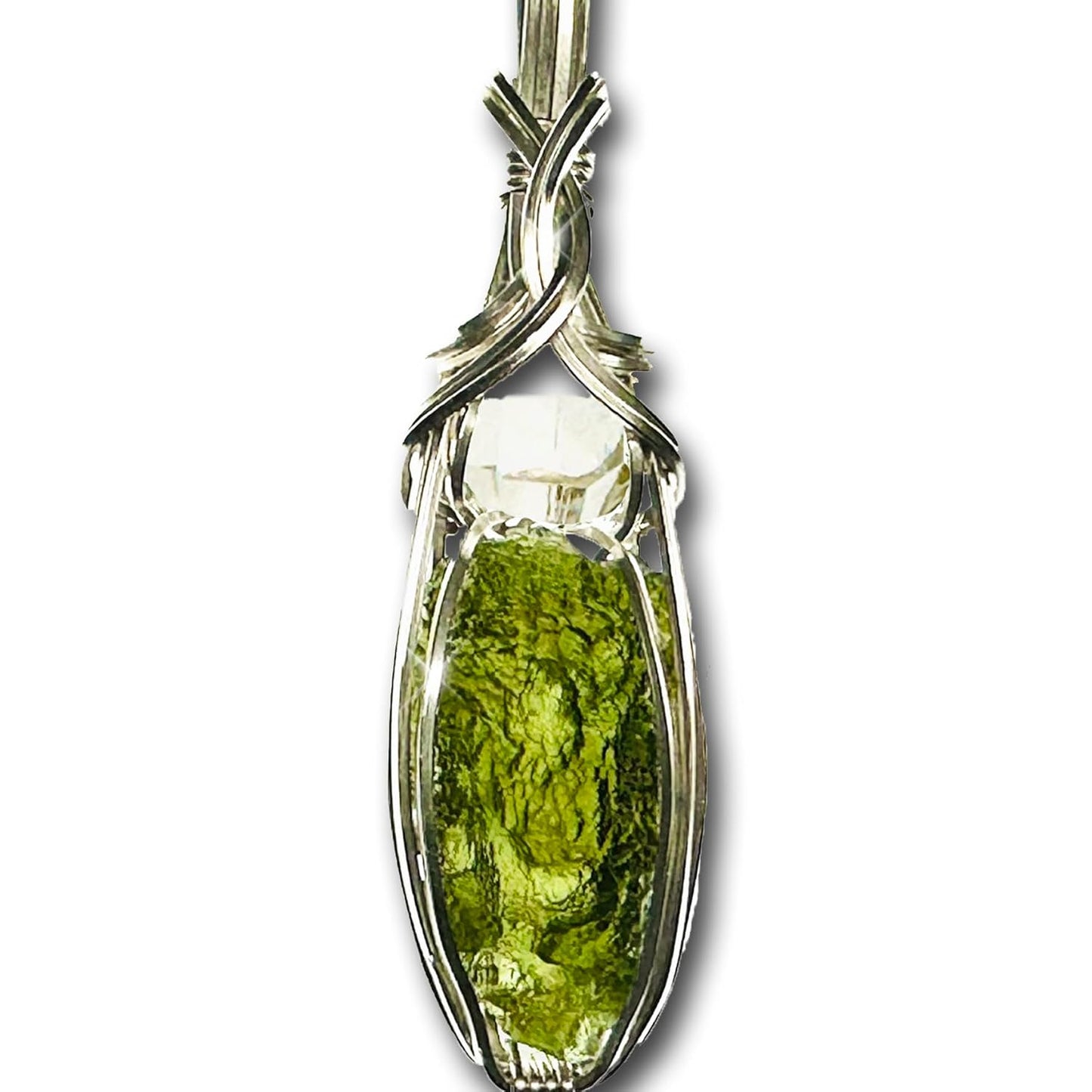 Genuine Moldavite Crystal Necklace - High Vibration Healing Pendant