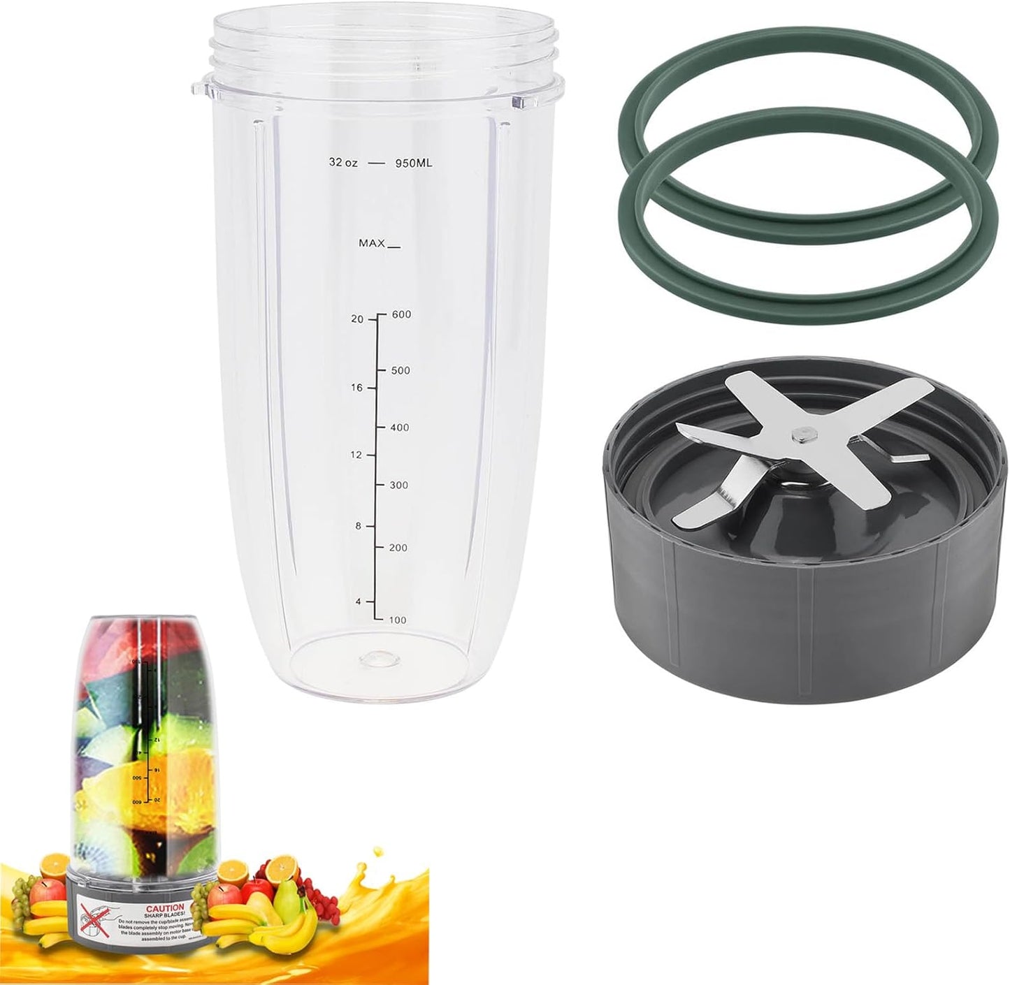 32oz Juicer Cup & Blade Set for NutriBullet