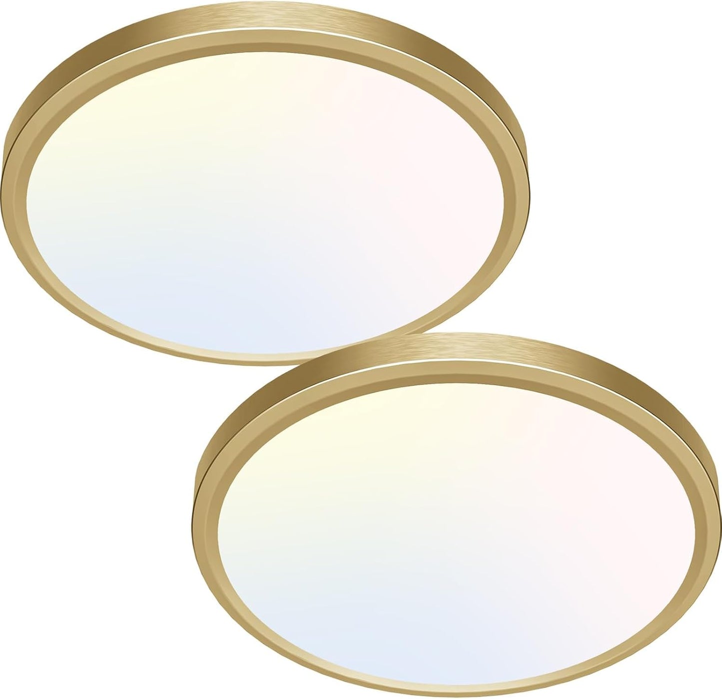 Zemty 2Pack LED Ceiling Light - 12In 28W Gilded Fixture