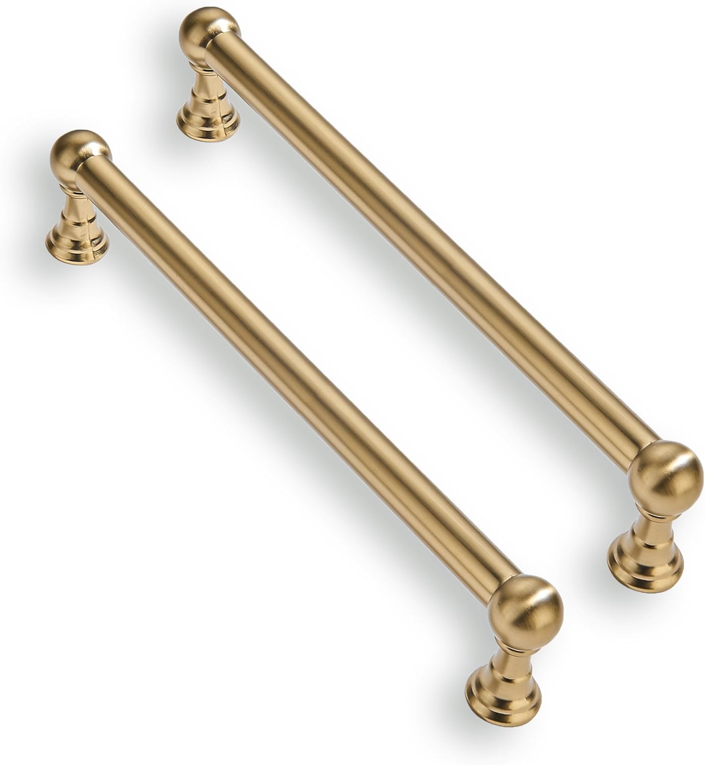 10 Pack 8 Inch Solid Kitchen Cabinet Handles in Brushed Gold