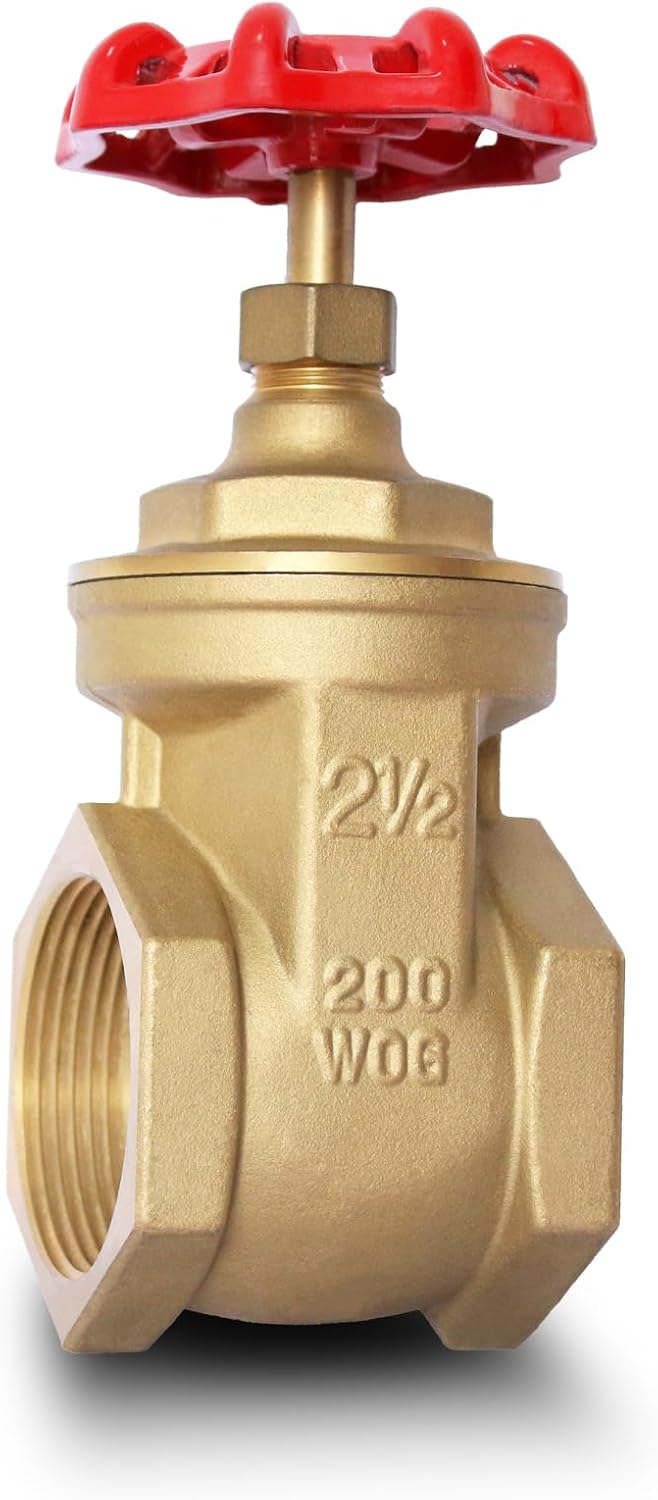 2-1/2in NPT Brass Gate Valve for Water, Oil, and Gas Systems