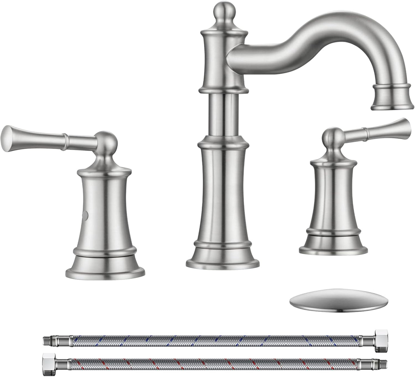 Roman Bathroom Sink Faucet with Pop-up Drain Assembly Included