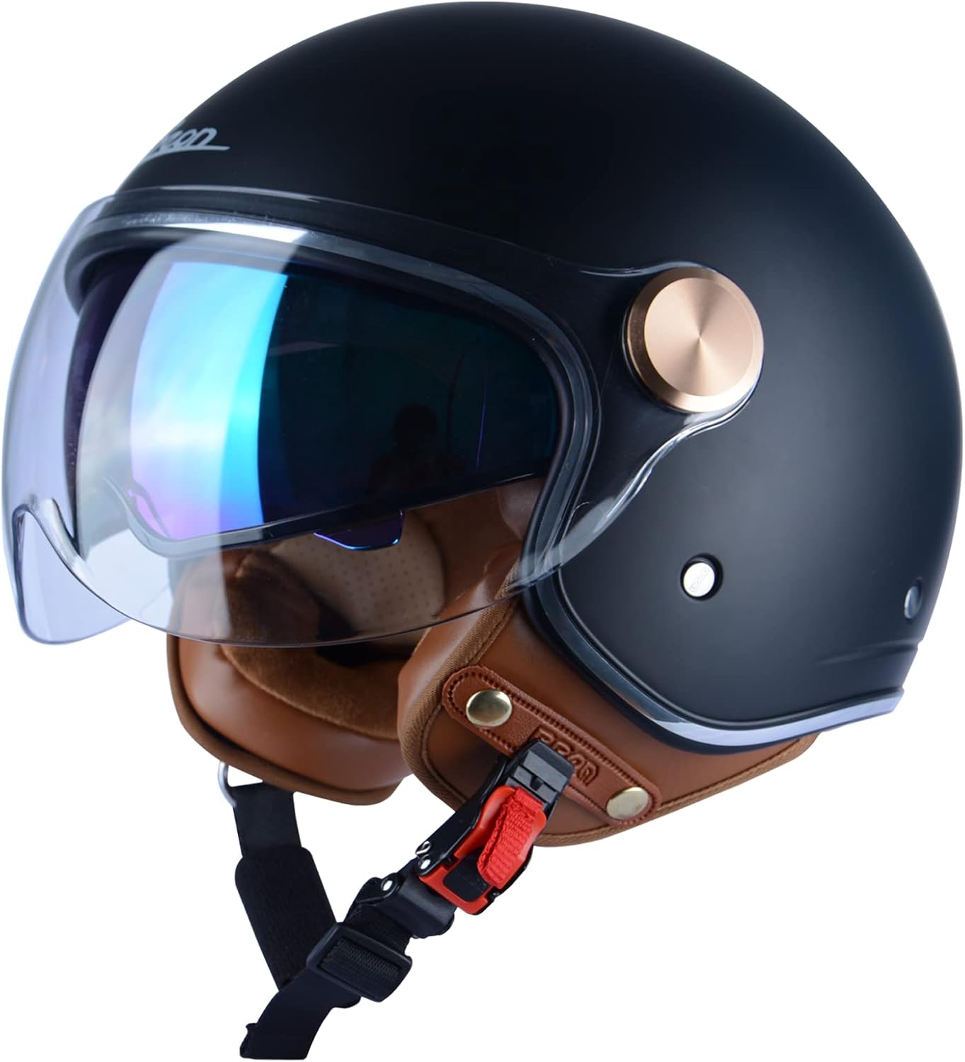Open Face Motorcycle Helmet for Adults, DOT Approved Safety Gear