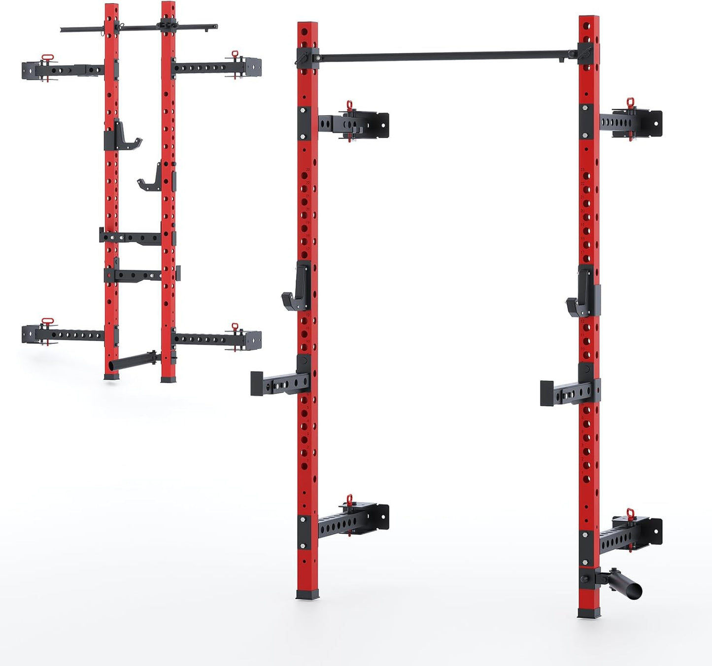Space-Saving Folding Squat Rack | 1000LBS Capacity, Pull-up Bar, J-Hooks