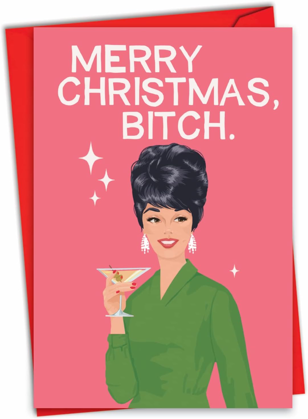 NobleWorks Merry Martini Christmas Card