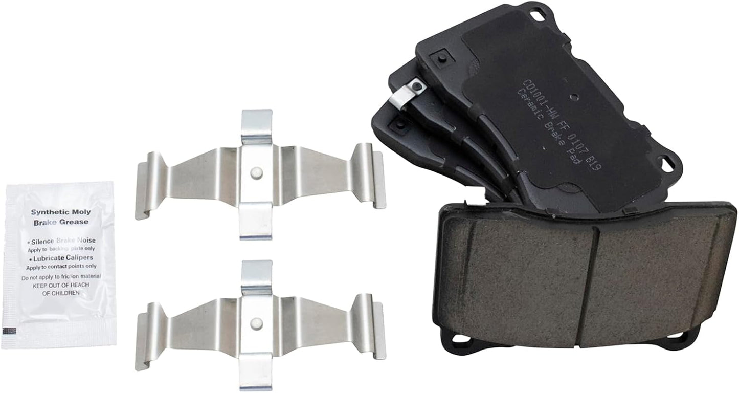 TRQ Front Posi Ceramic Brake Pad Kit Set for Performance Vehicles