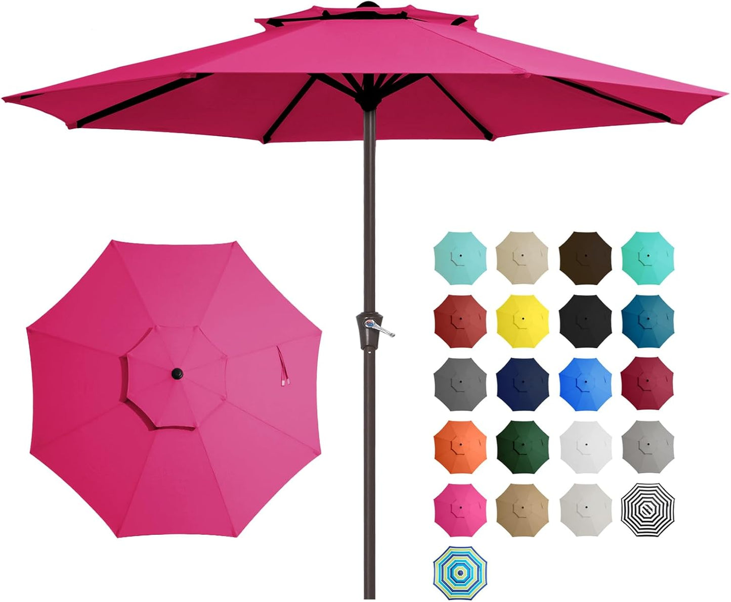 11ft Patio Umbrella with Crank for Outdoor Market Use