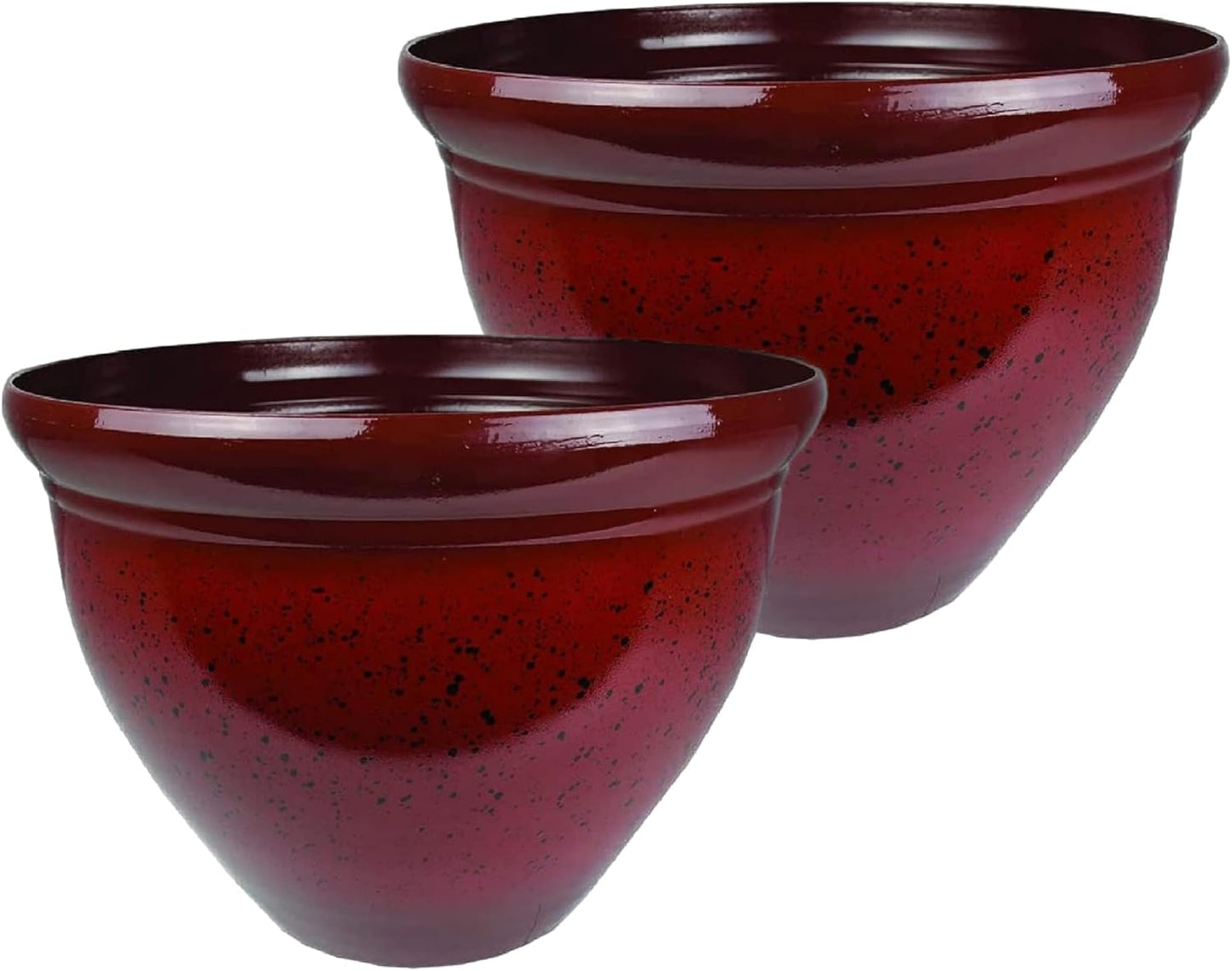 Pizzazz Decorative Round Flower Pots - UV-Resistant Planters