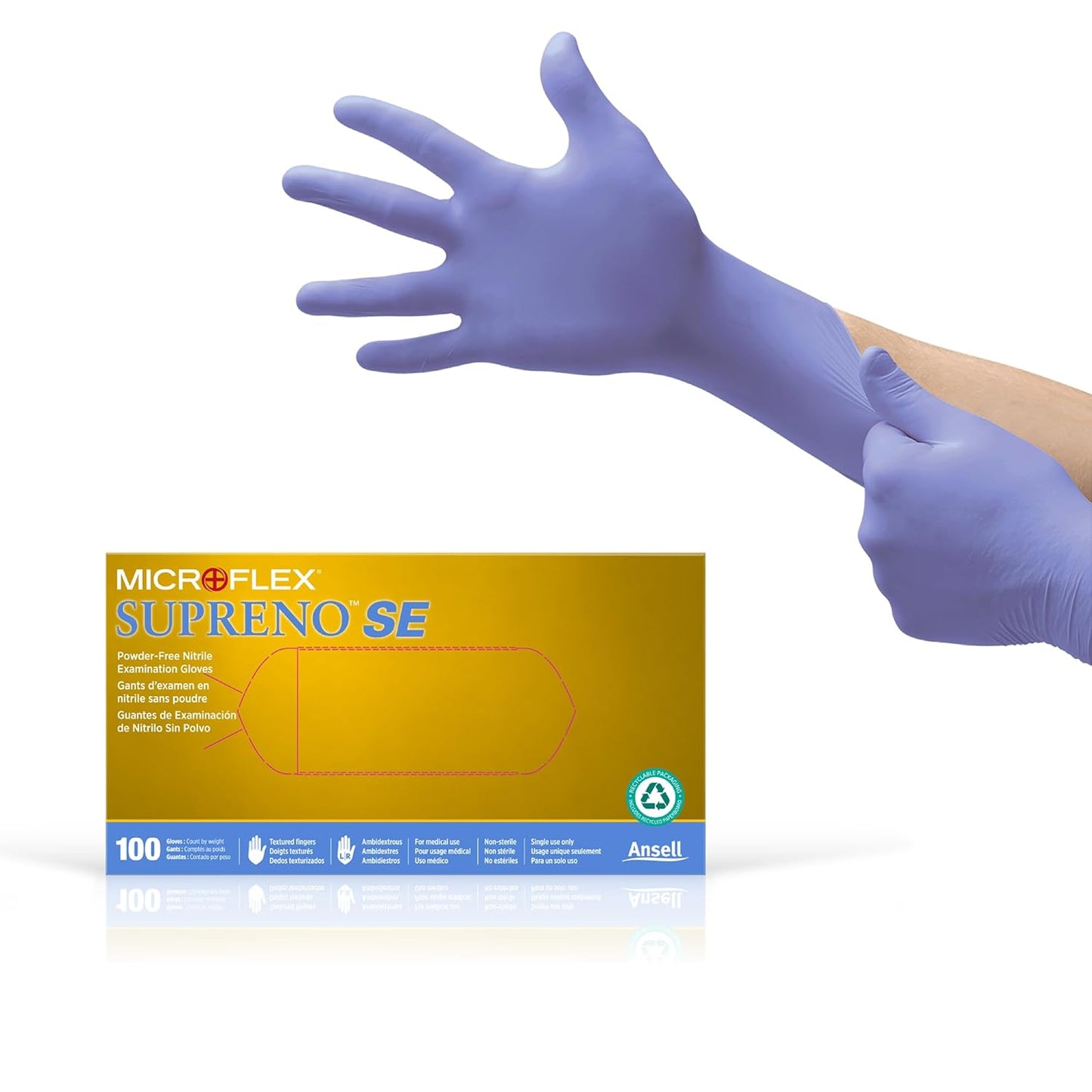 Ansell Microflex SU-690 XL Nitrile Gloves - 100 Pack - Latex-Free, Powder-Free For Versatile Use!