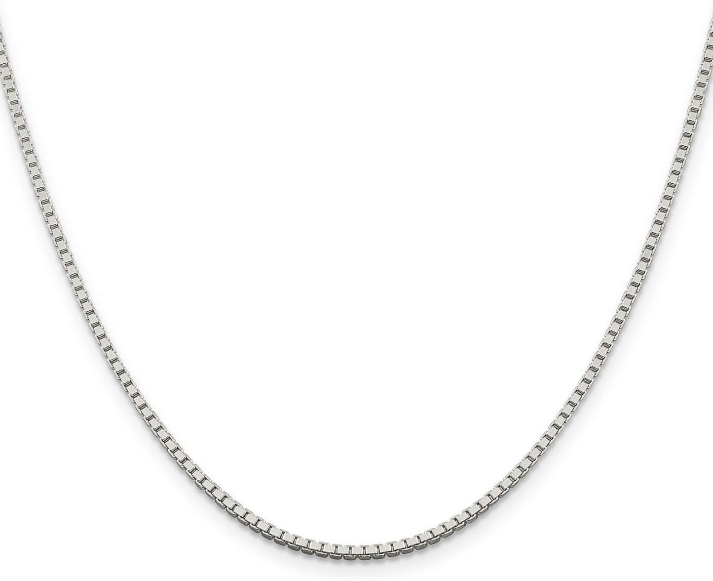 Classic Box Chain Necklace in .925 Sterling Silver - 18 in