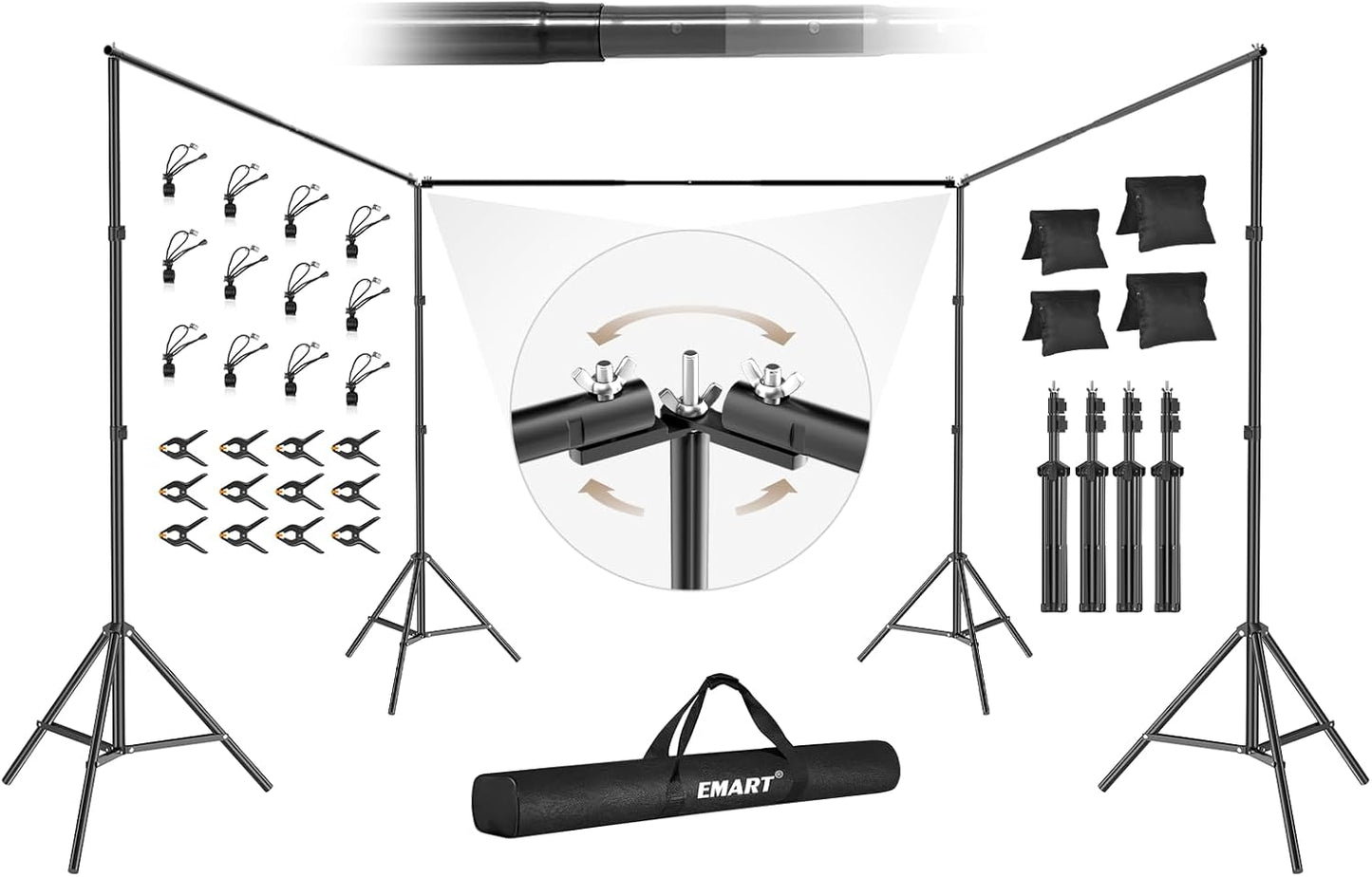 EMART Backdrop Stand 30x7ft Adjustable Support System for Events
