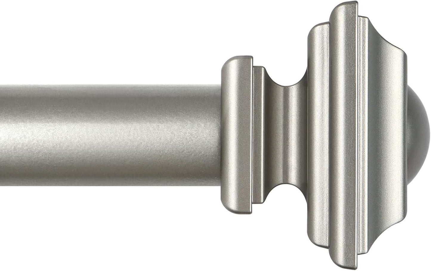 Adjustable 1 Inch Antique Silver Curtain Rod - Elegant Window Treatment