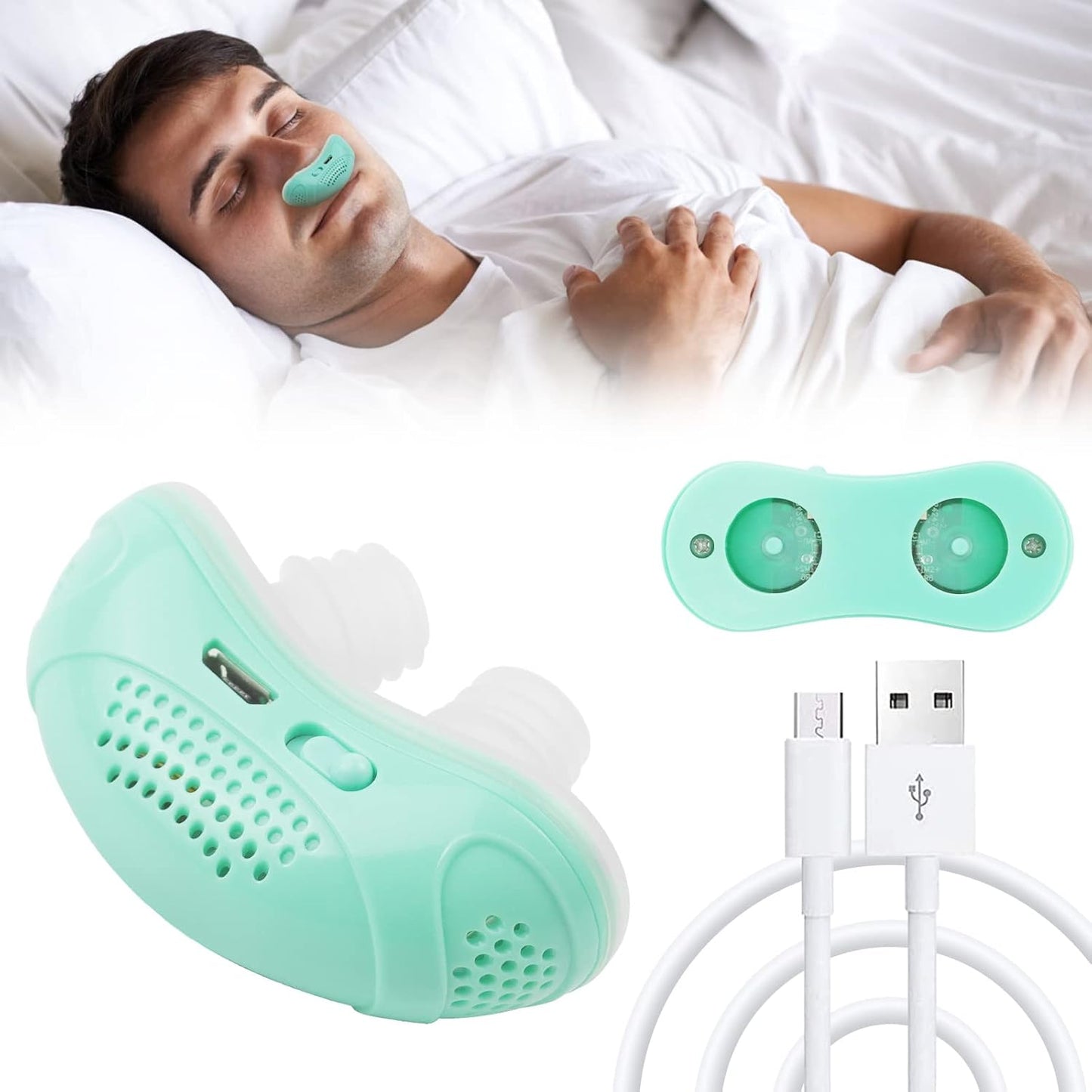 Travel-Friendly Anti-Snoring Solution! Mint Green Device