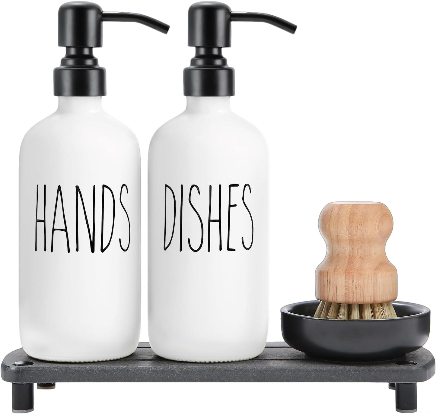 MOMEEMO White Soap Dispenser Set for Stylish Kitchen Decor