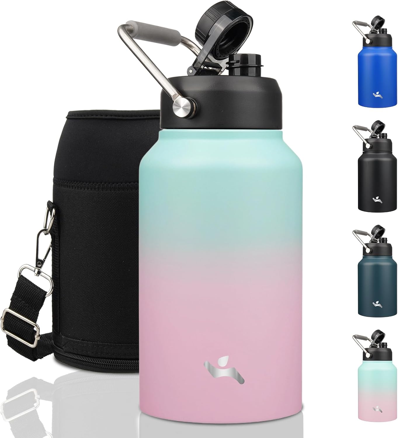 Insulated Water Bottle with Handle - 87 oz Double Wall Jug