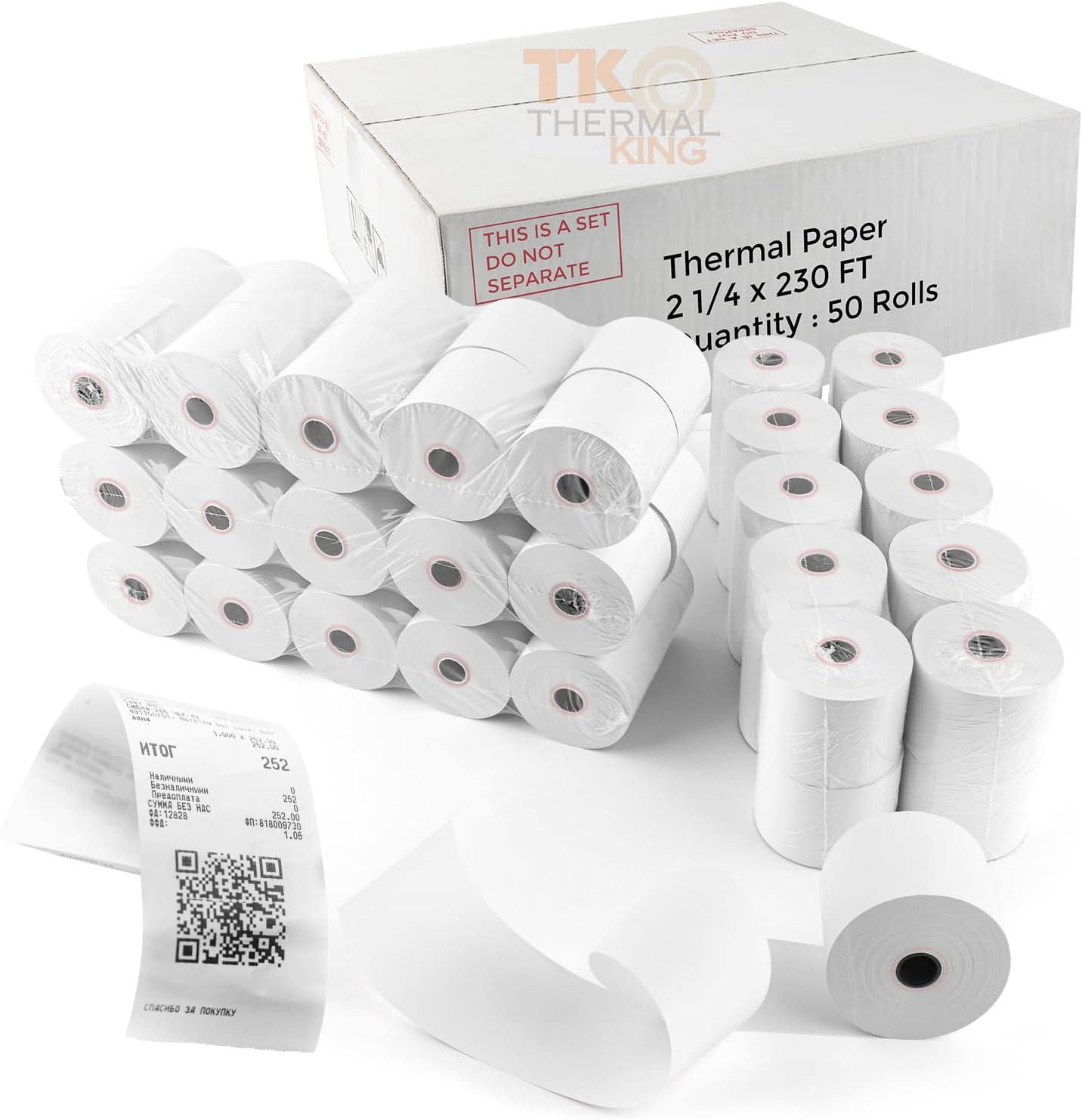 Thermal Paper Rolls 2 1/4in x 230ft for Retail POS Systems