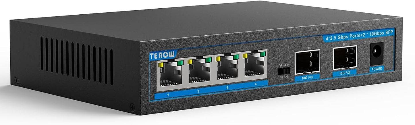 4-Port 2.5G Switch with 2-Port 10G SFP+ for High-Speed Networking