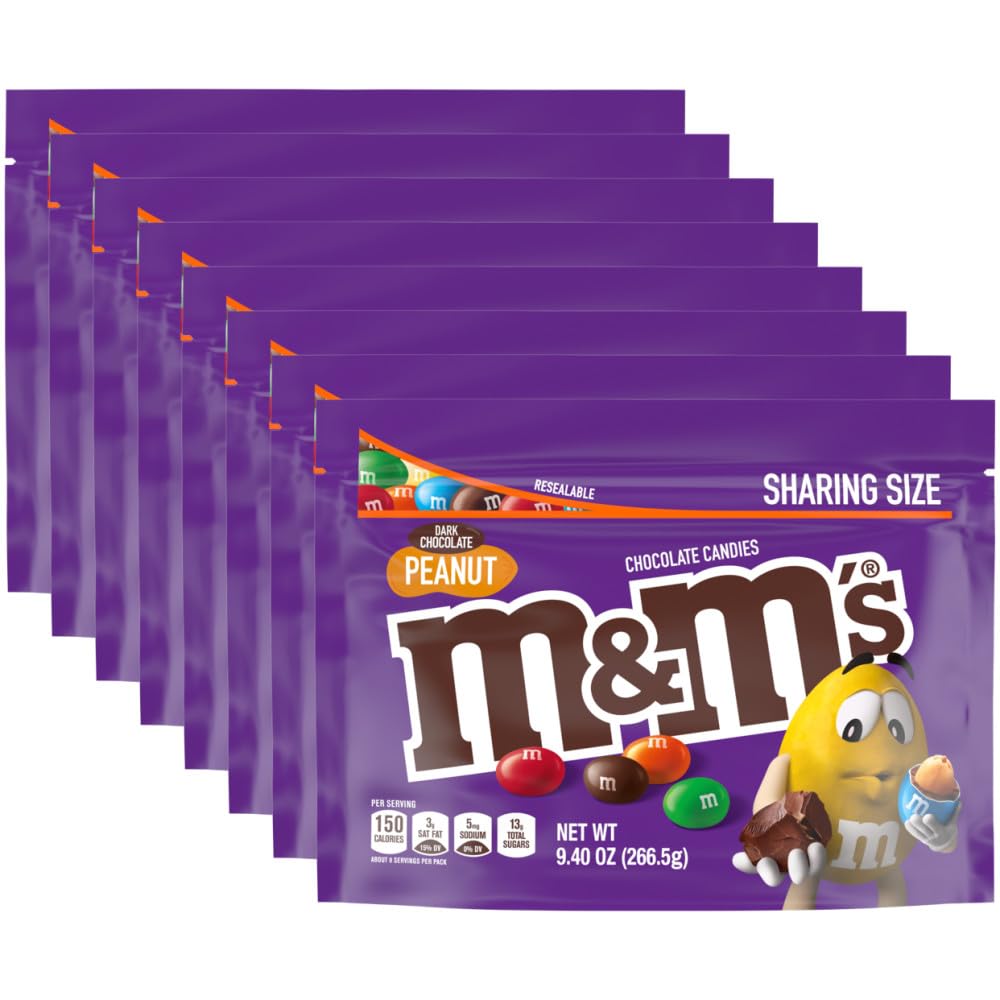 M&M'S Peanut Dark Chocolate Candy Bulk for Parties and Snacks