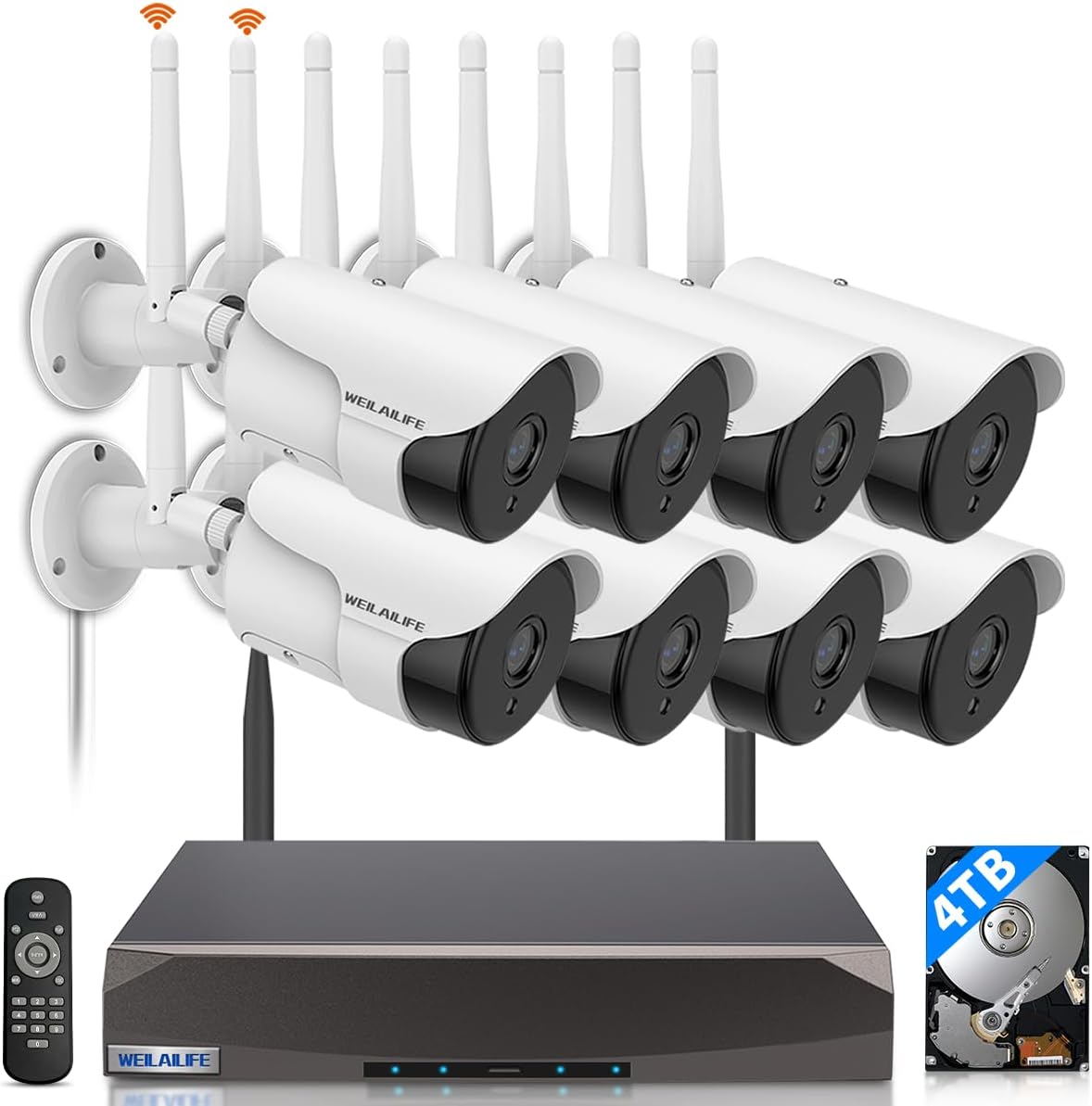 WEILAILIFE Outdoor WiFi Security Camera - 130 Wide-Angle, 2-Way Audio