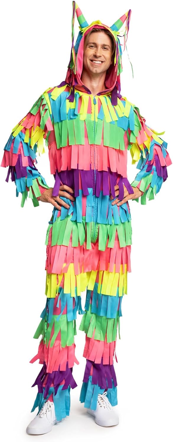 Tipsy Elves Multicolored Pinata Jumpsuit for Men - Funny Costume