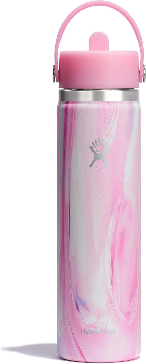 Hydro Flask 24 Oz Wide Flex Straw Cap Bottle in Jelly Pink