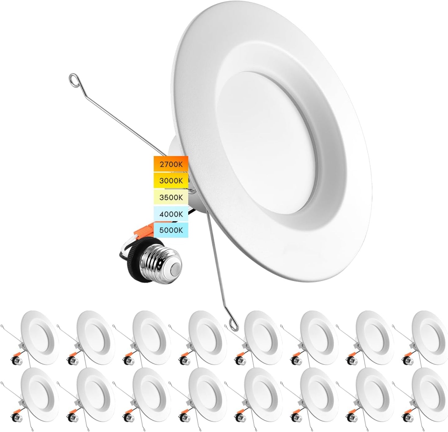 LUXRITE 5/6 Inch LED Recessed Retrofit Downlight for Home