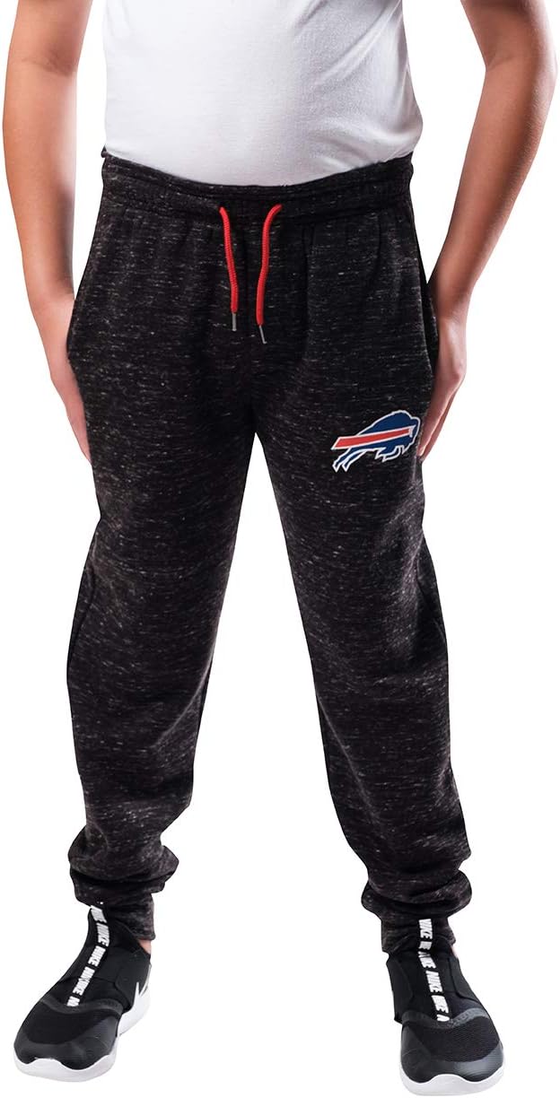 Ultra Game NFL Black Snow Fleece Jogger Sweatpants for Comfort