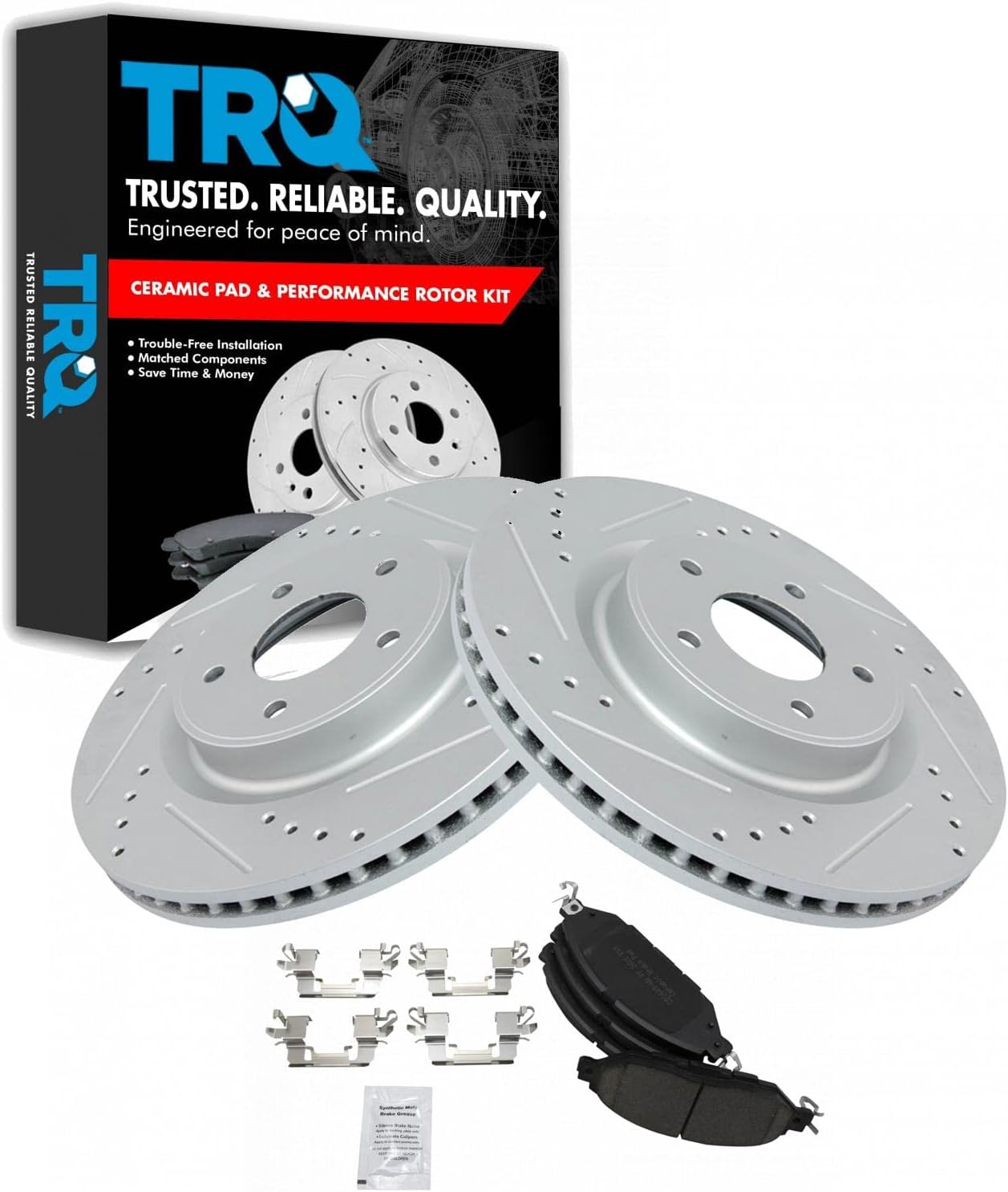 TRQ Front Performance Brake Pad & Rotor Kit for INFINITI & Nissan