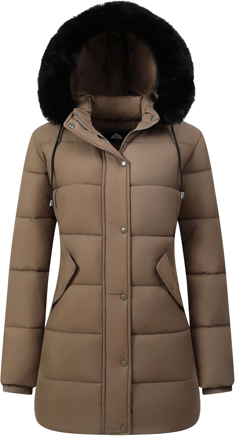 GOLDLADIES Women's Winter Coat Long Waterproof Parka for Cold Weather