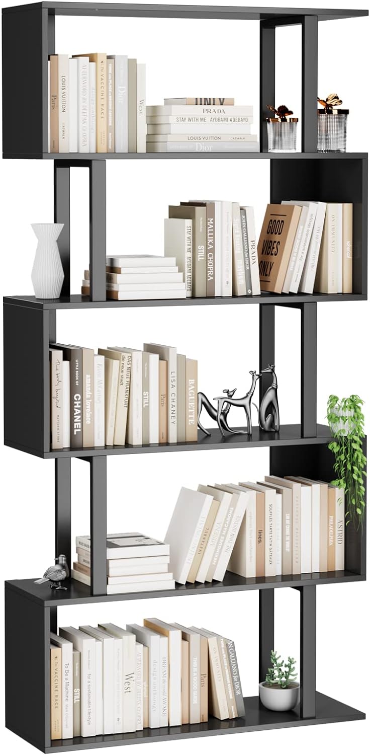 Gadroad 5-Tier Geometric Bookcase for Stylish Home Storage